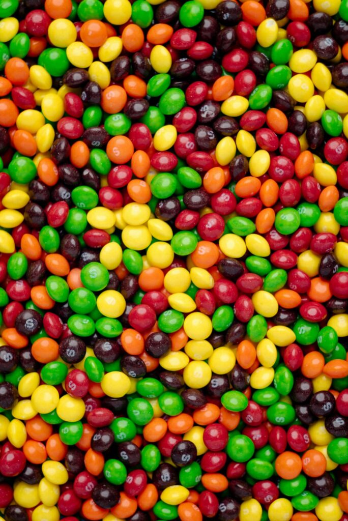 A felonious waste of perfectly good Skittles.