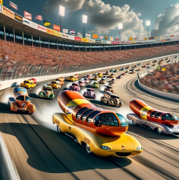 Wienermobiles Racing In Wienie 500